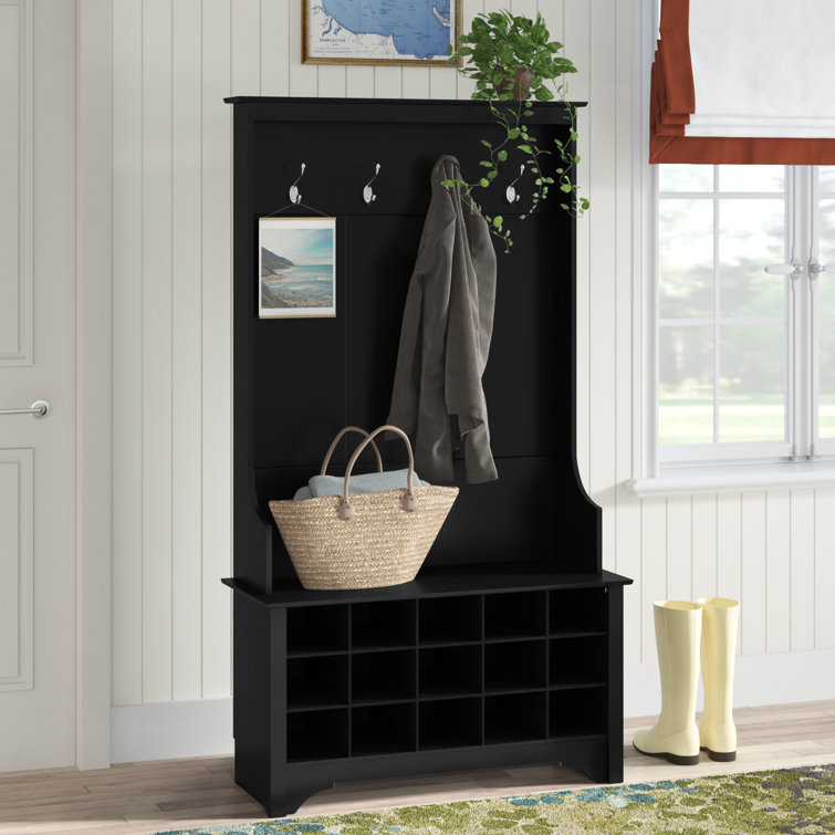 Charlton Home® Flatiron 38'' Wide Hall Tree with Bench and Shoe Storage